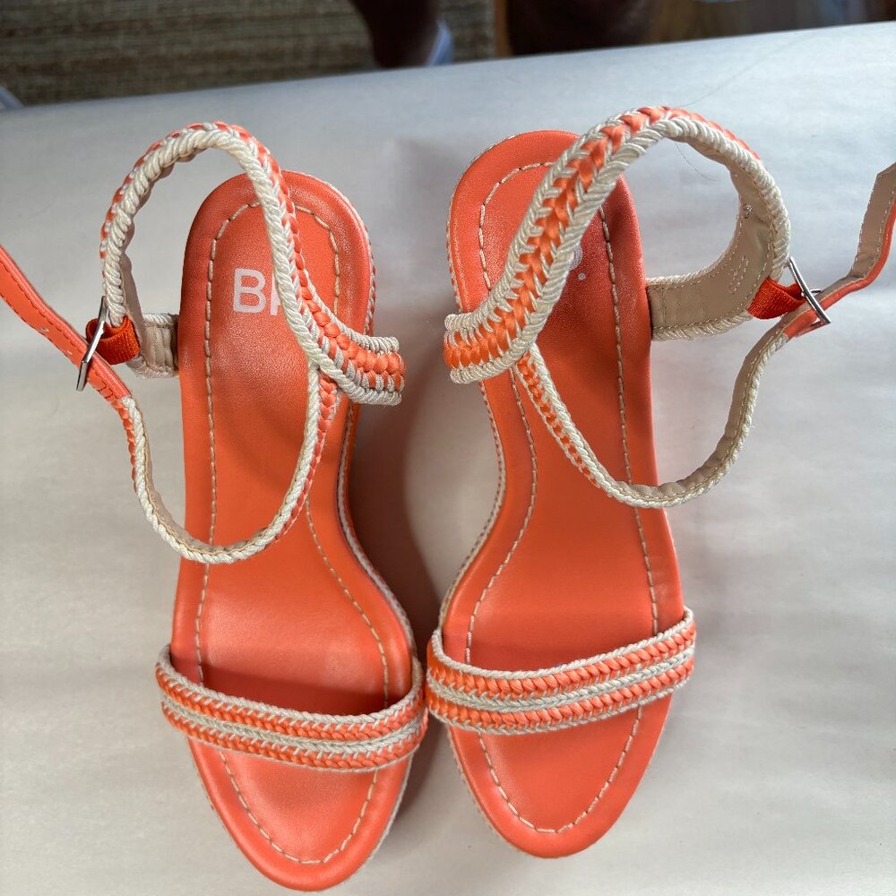 NEW Nordstrom BP Women's Size 6 Orange with Straps Wedges